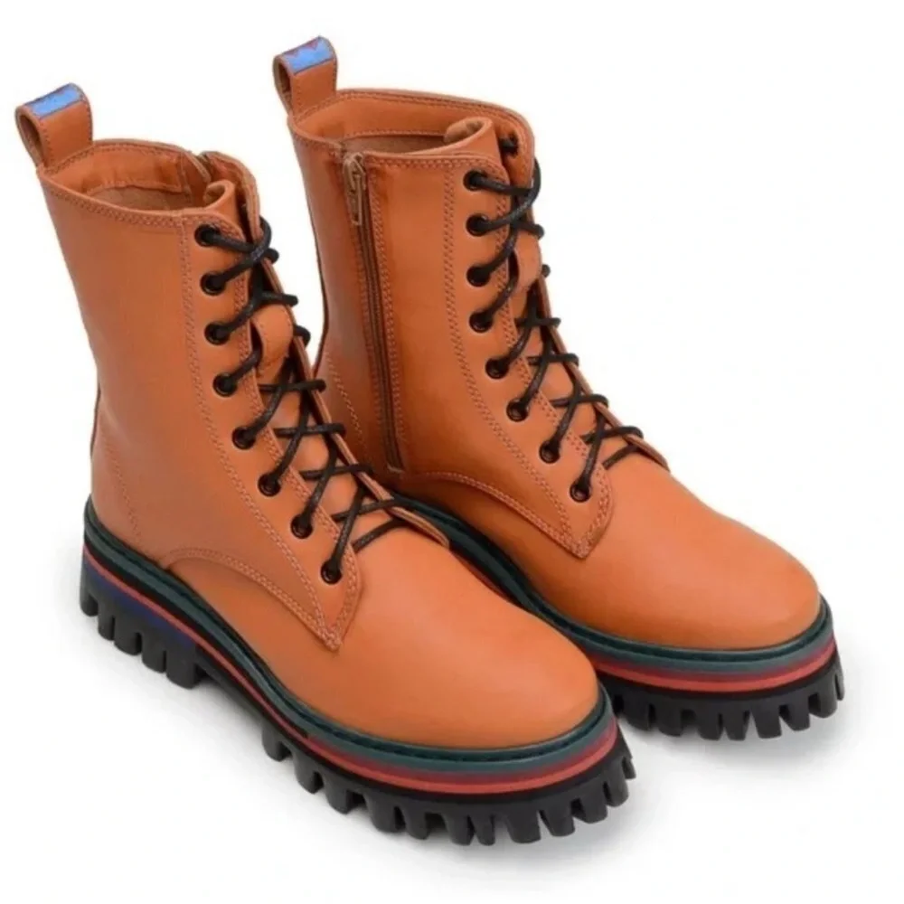 FARM Rio Brown Mid Boot. Sz: 7 (38)